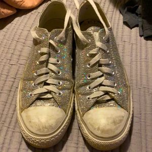Silver Glitter size 9 Converse